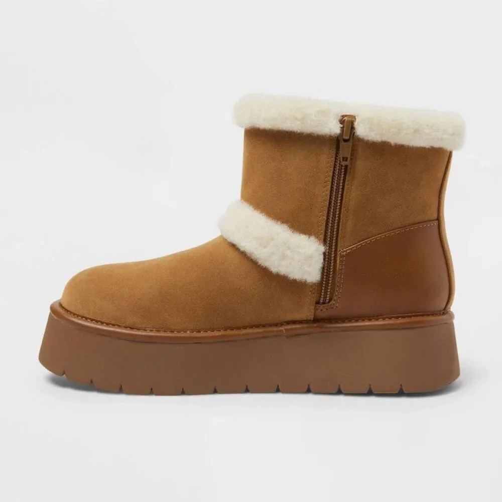 Women’s Luma Boots with Memory Foam Insole - Universal Thread Cognac 7